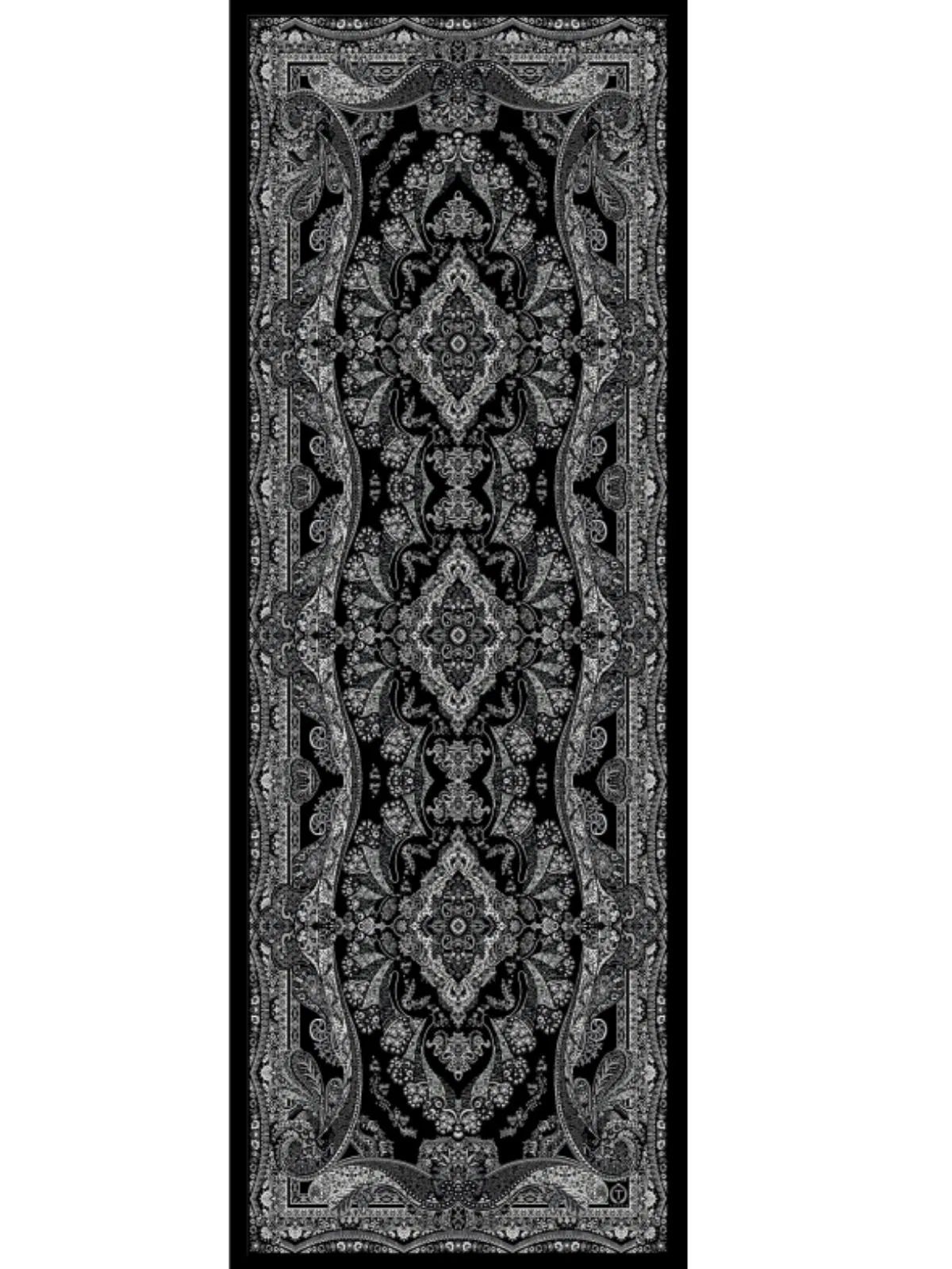 Ravza Desen Şal 469-019 - V-4 - Siyah - Görsel 2