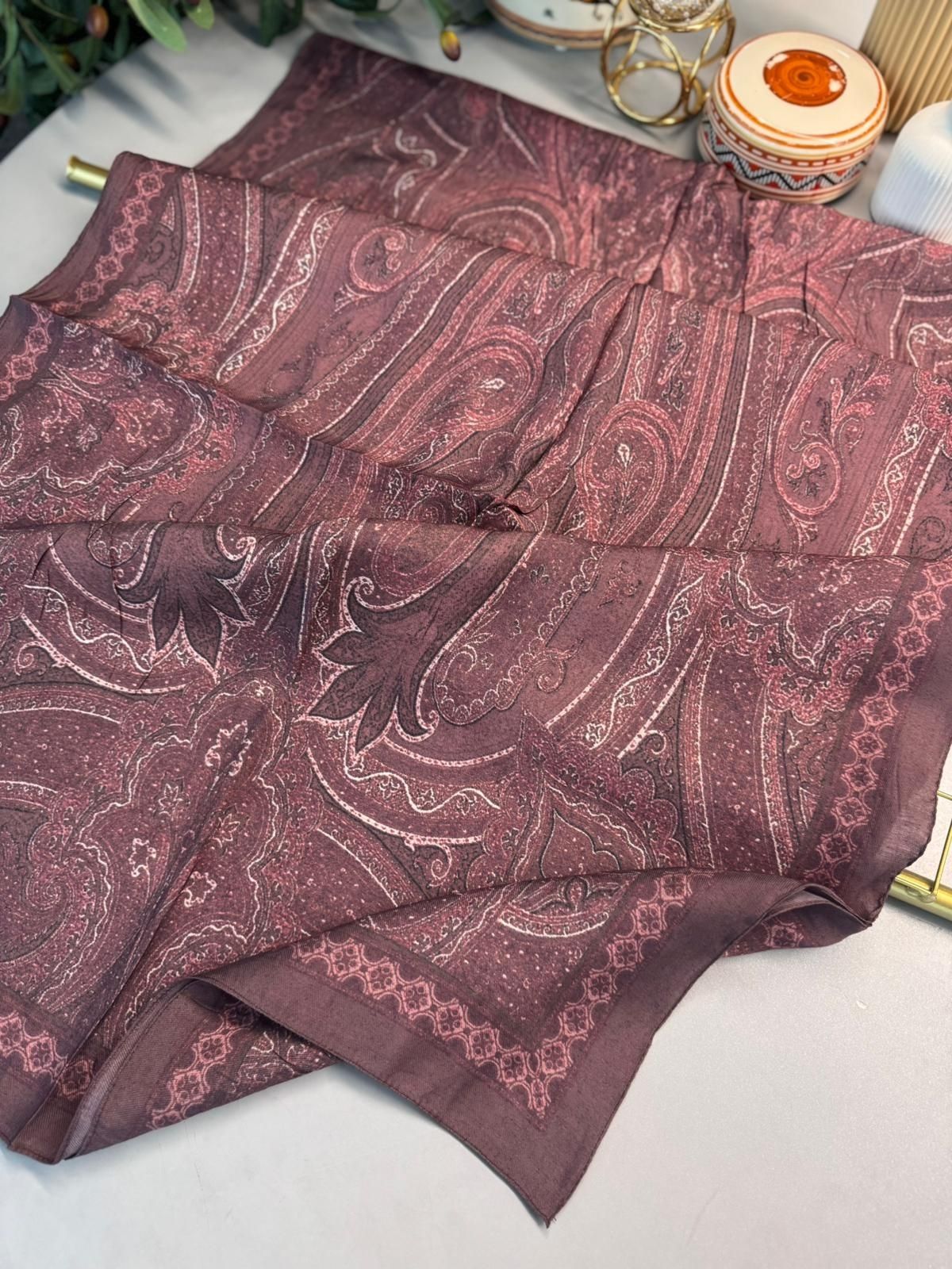 Rüya Tınısı Desen Şal 469-018 - V-20 - Mürdüm - Görsel 2