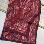 Ravza Desen Şal  469-019 - V-10-  Bordo