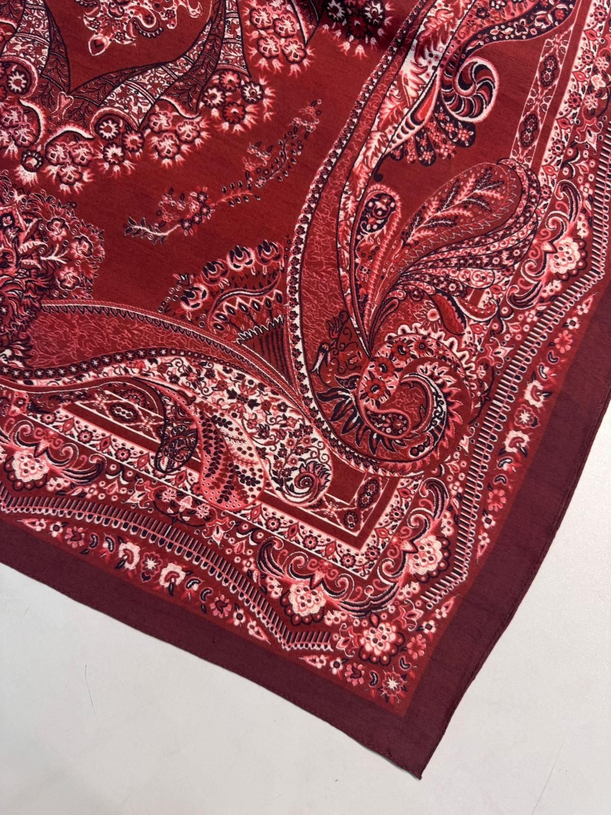 Ravza Desen Şal  469-019 - V-10-  Bordo - Görsel 3