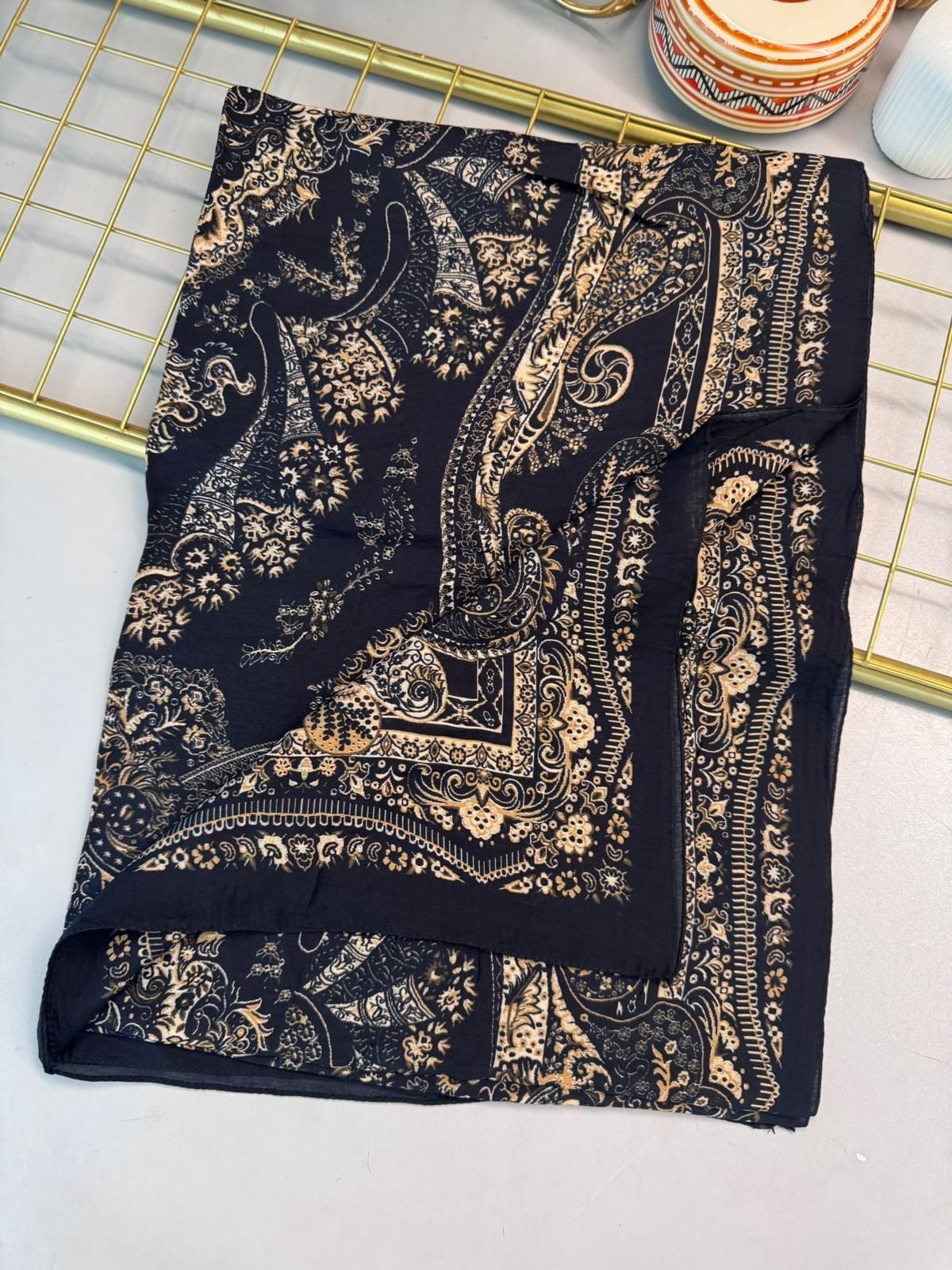 Ravza Desen Şal  469-019 - V-4 - Siyah