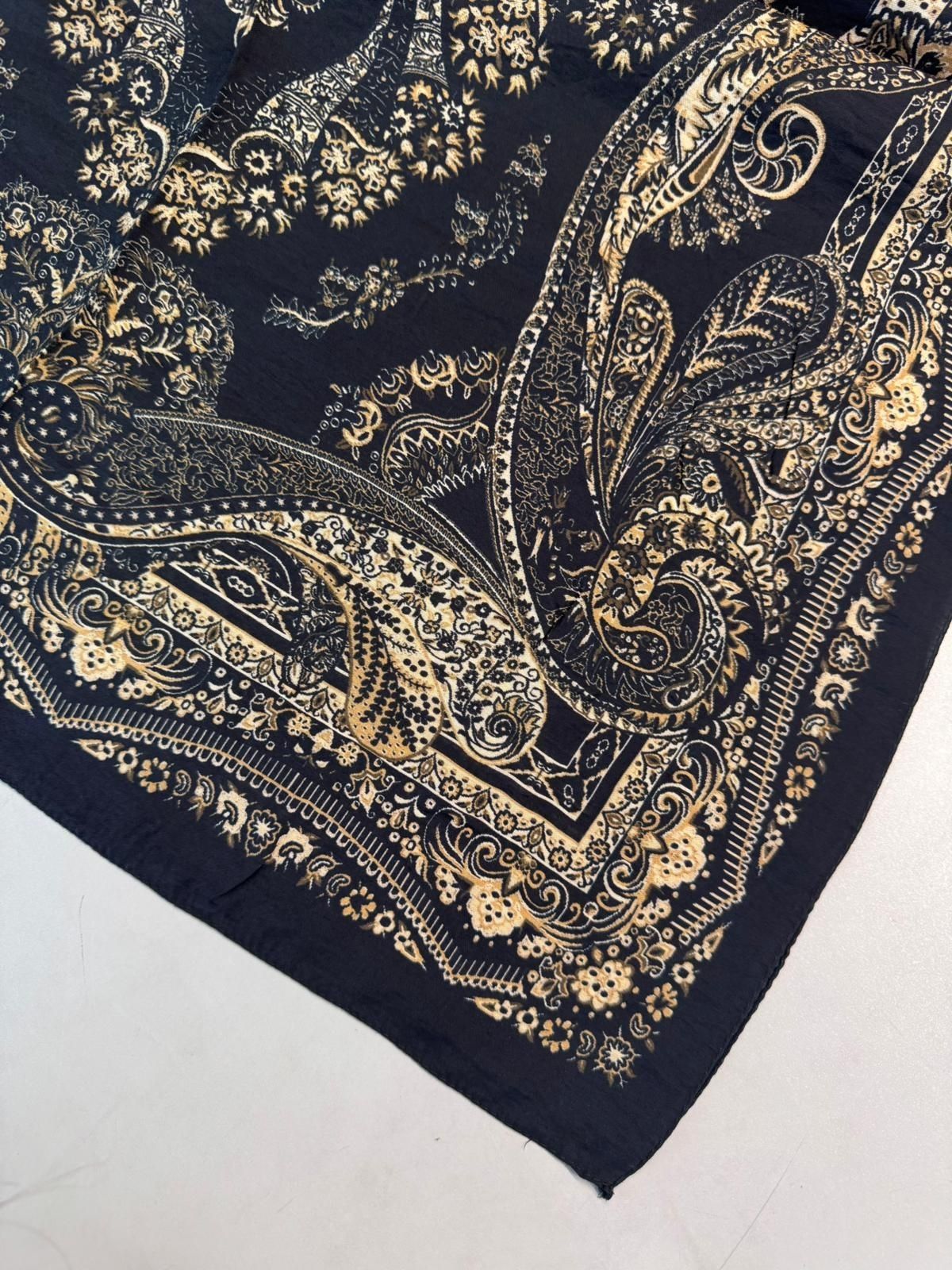 Ravza Desen Şal  469-019 - V-4 - Siyah - Görsel 3