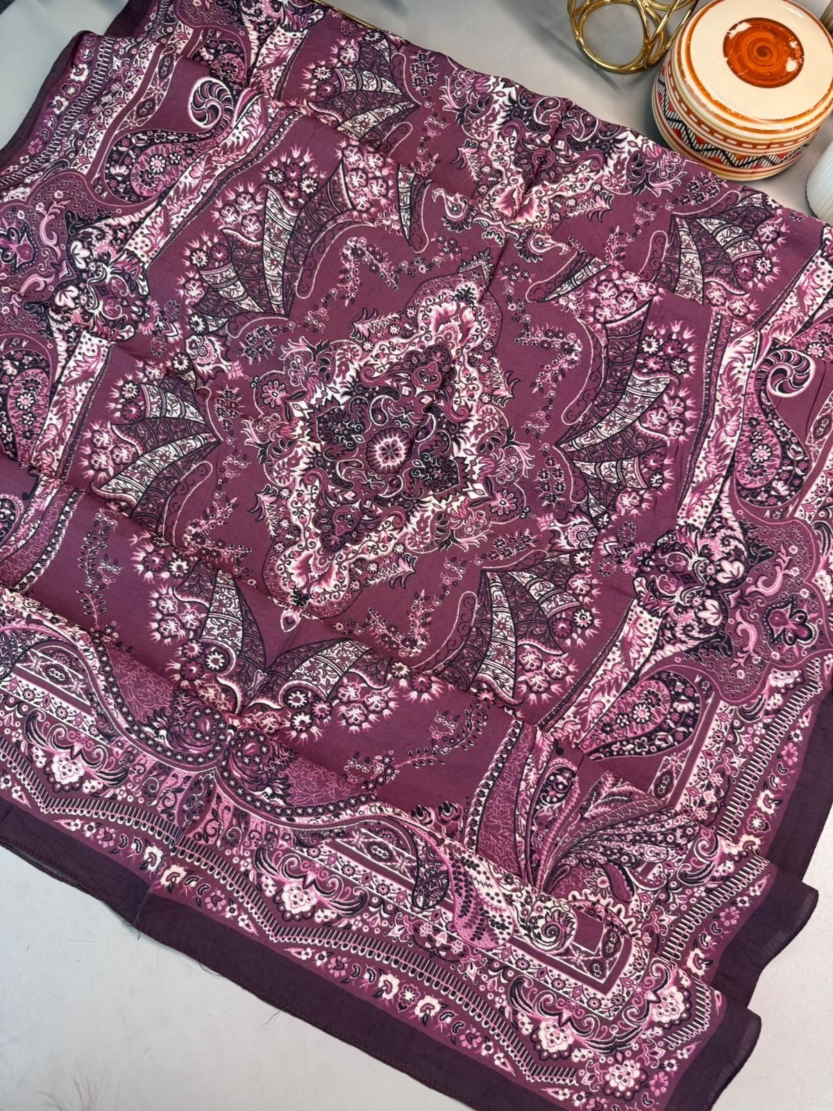 Ravza Desen Şal 469-019 - V-6 - Eflatun - Görsel 2