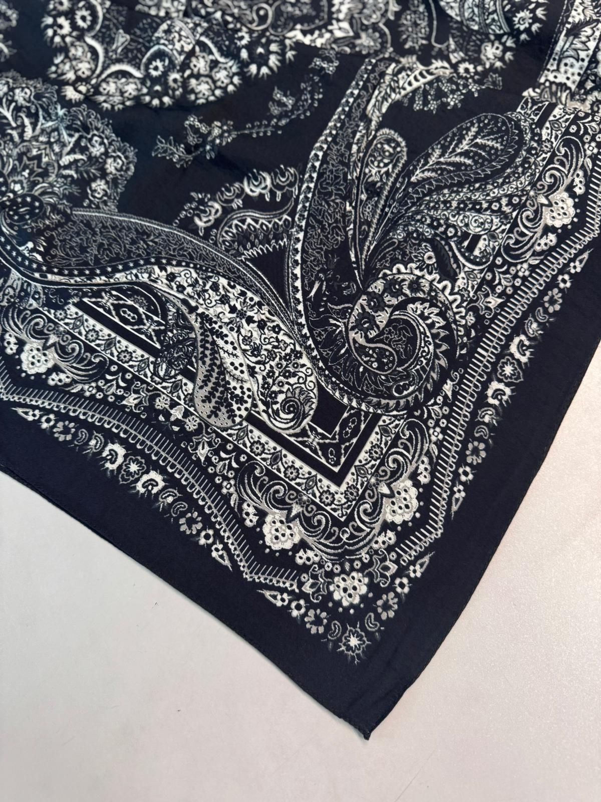 Ravza Desen Şal  469-019 - V-8 - Vanilya Siyah - Görsel 3