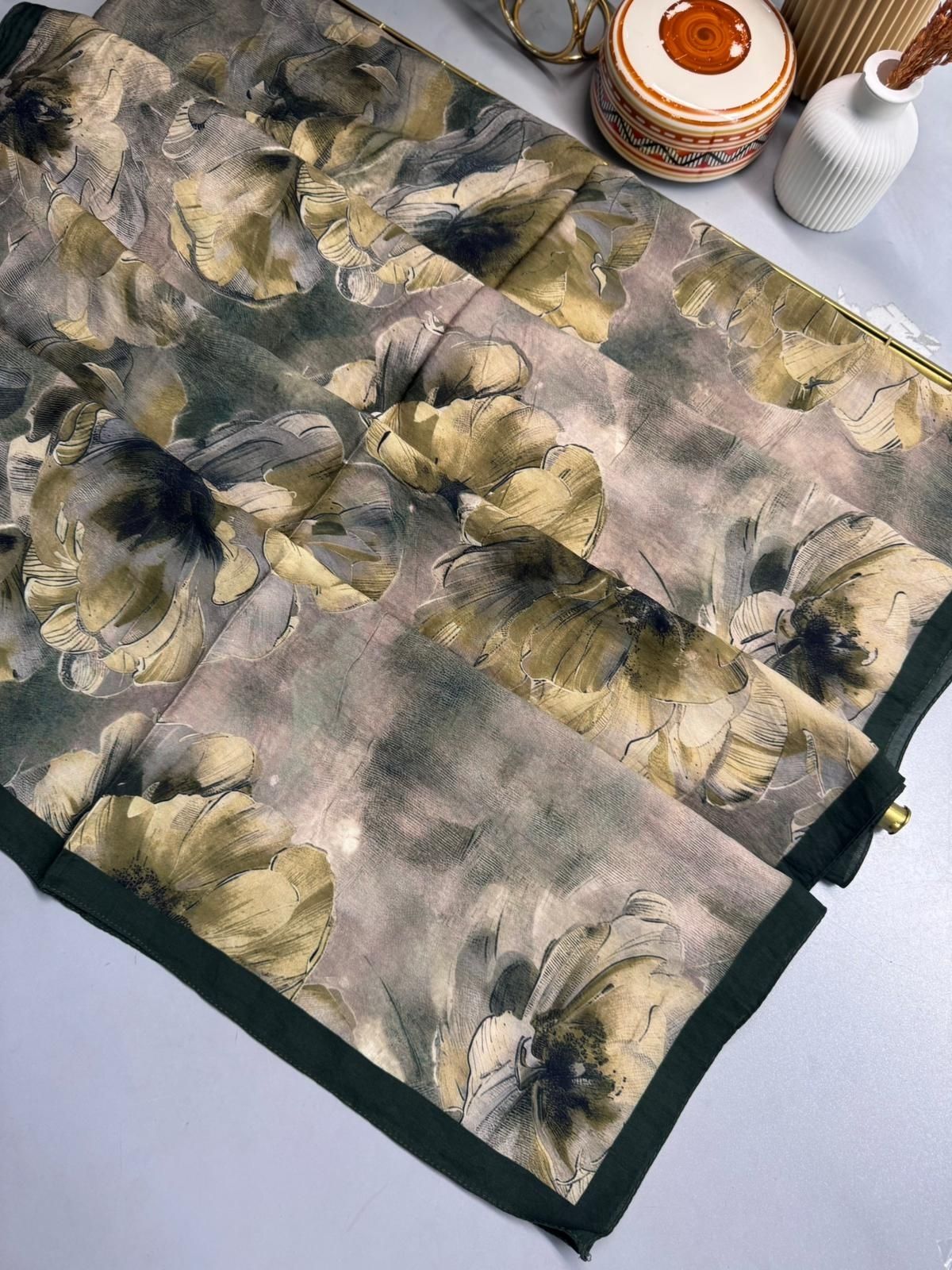 Zemheri Desen Şal 469-023 - V-11 - Koyu Yeşil - Görsel 2