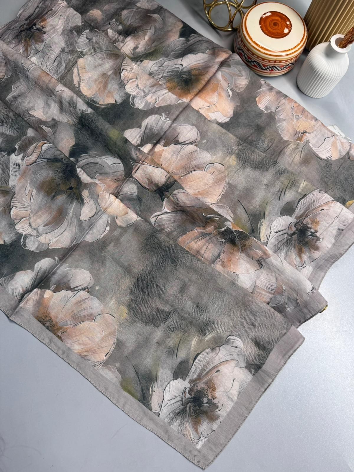 Zemheri Desen Şal 469-023 - V-4 - Dumanlı Gri - Görsel 2