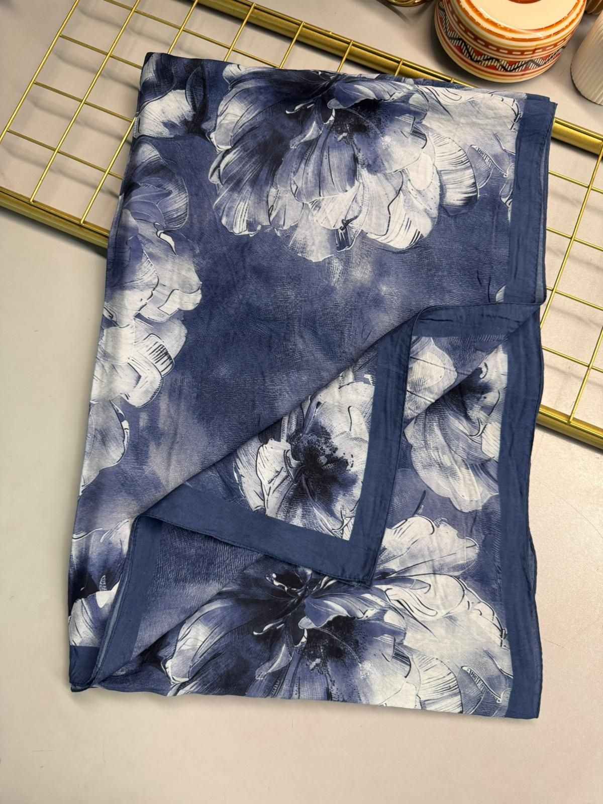 Zemheri Desen Şal 469-023 - V-17 - Gök Mavi