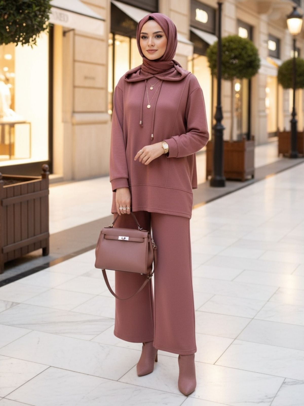 Premium Oysho Edoril İkili Takım TK100255 - Gül Kurusu