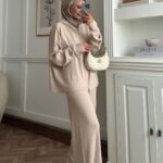 Kapüşon Detaylı Ivy Pantolonlu Triko İkili Takım TKM100276 –  Bej