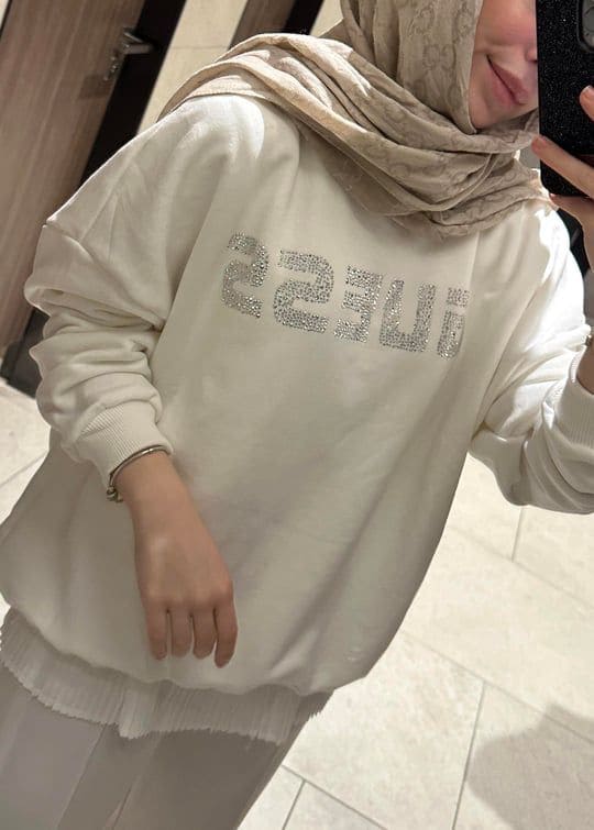 Ges Joli Taş Detay Sweat SWT100445 - Beyaz