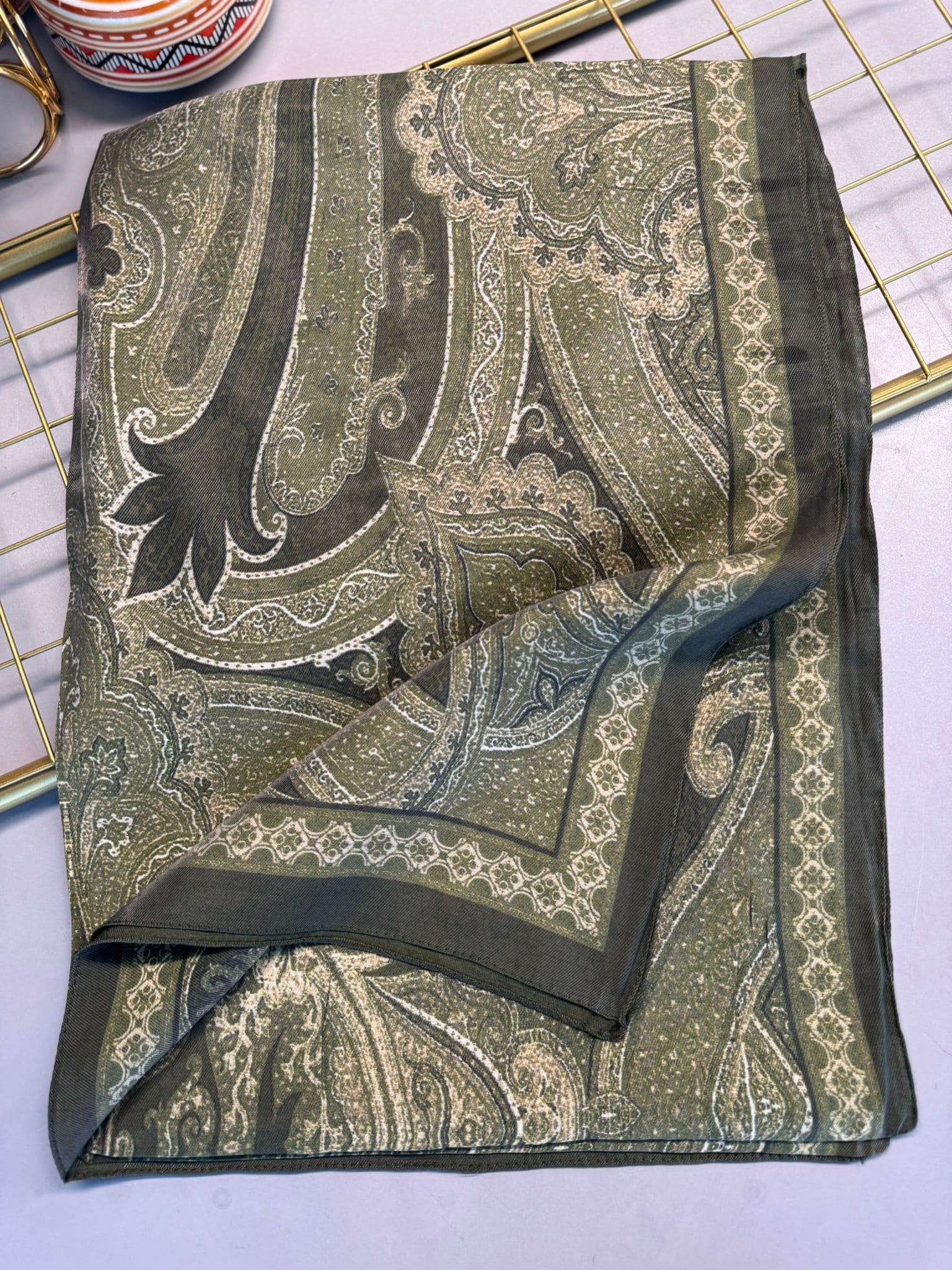 Rüya Tınısı Desen Şal 469-018 - V-21 - Zeytin Yeşili