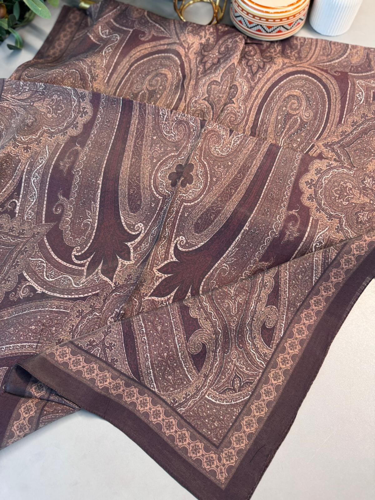 Rüya Tınısı Desen Şal 469-018 - V-9 - Vişne Çürüğü - Görsel 2