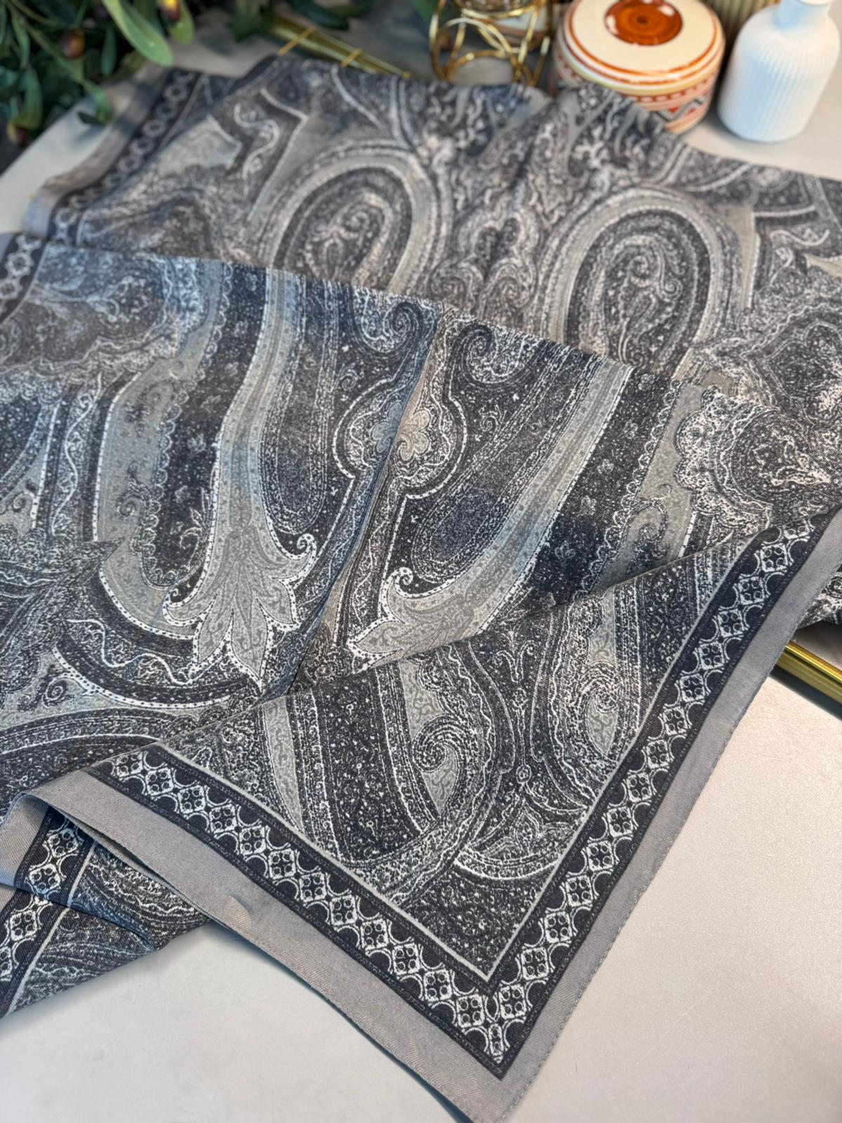 Rüya Tınısı Desen Şal 469-018- V-10 - Gri - Görsel 2