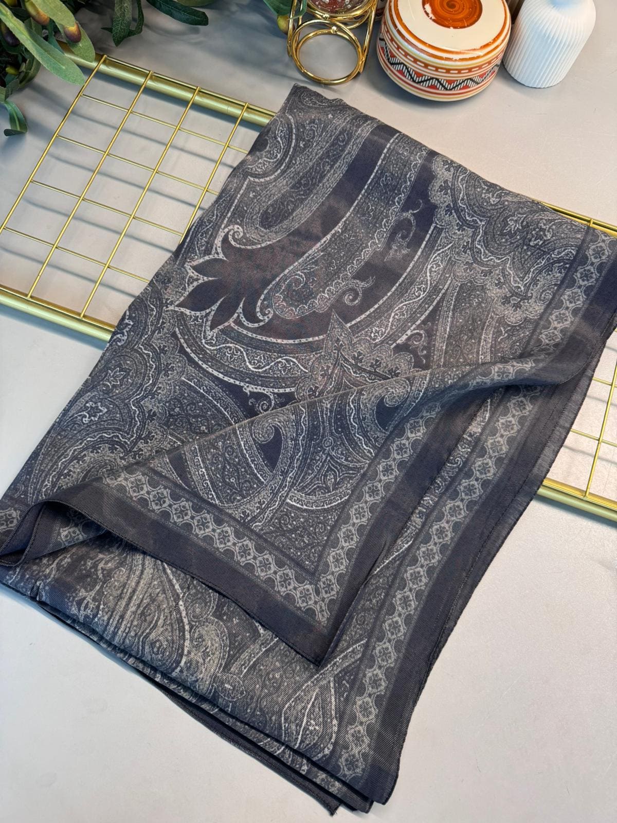 Rüya Tınısı Desen Şal 469-018 - V-1 - Siyah