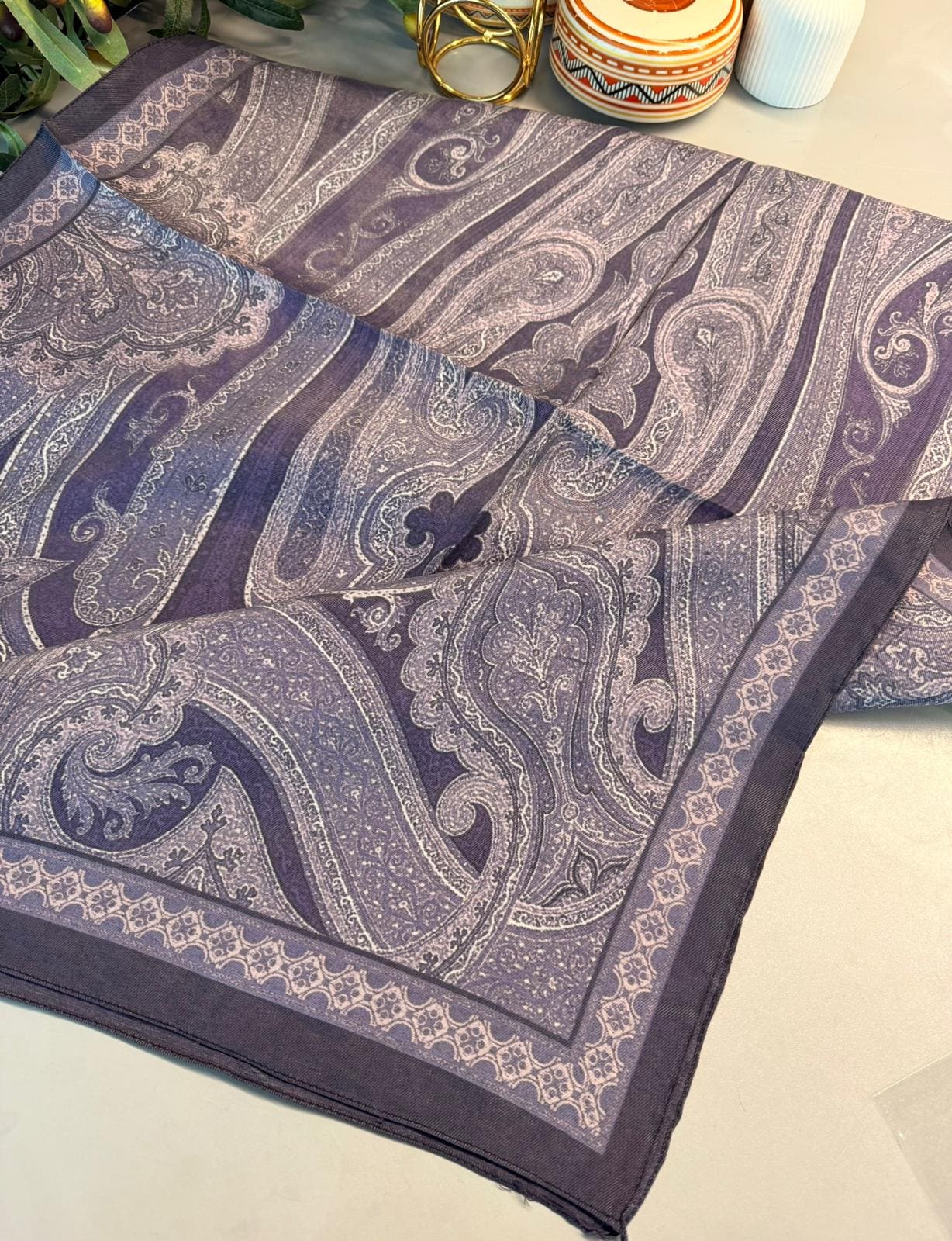 Rüya Tınısı Desen Şal 469-018 - V-15 - Eflatun - Görsel 2