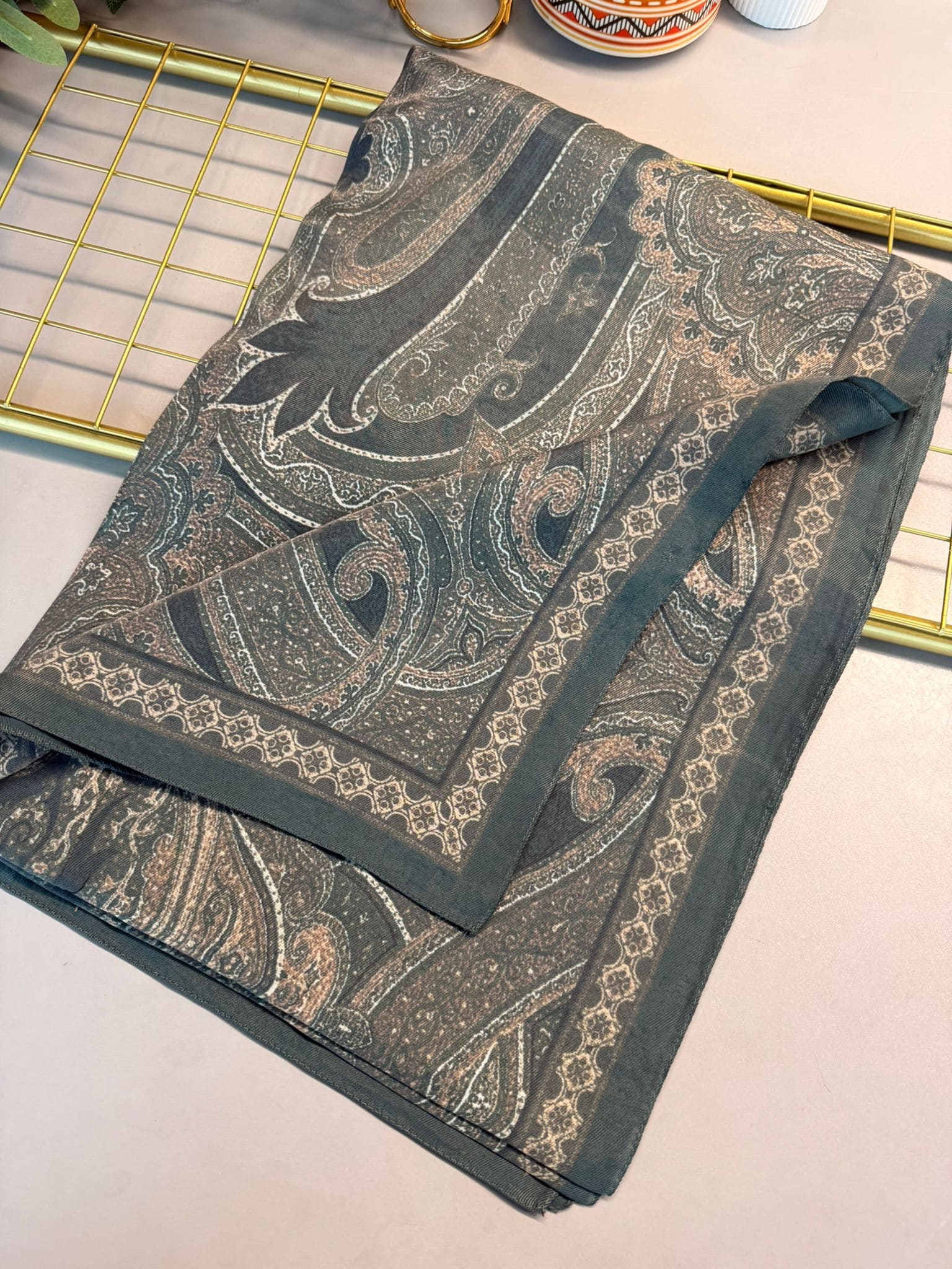 Rüya Tınısı Desen Şal  469-018 - V-4 - Koyu Zümrüt