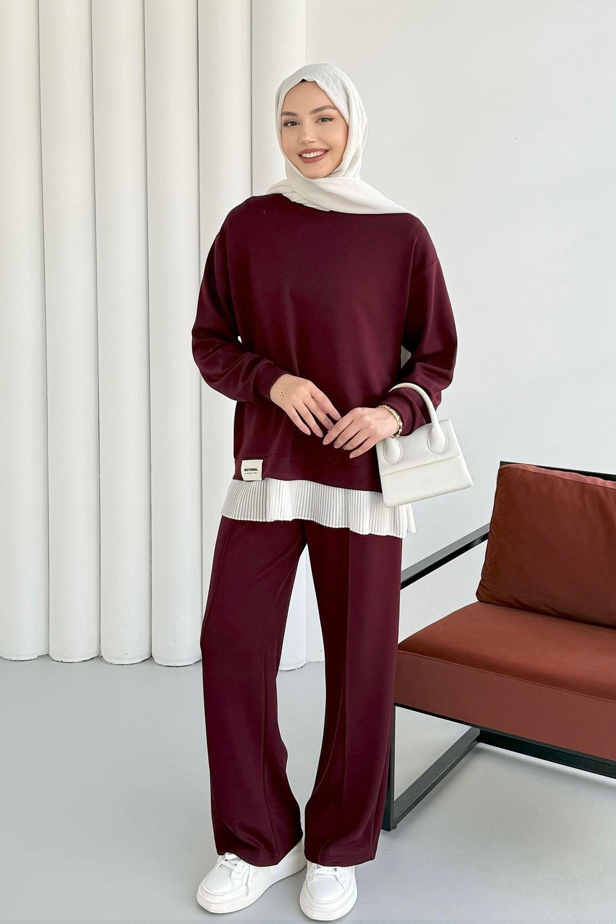 Loliy Oysho İkili Takım TKM100283 – Bordo - Görsel 3