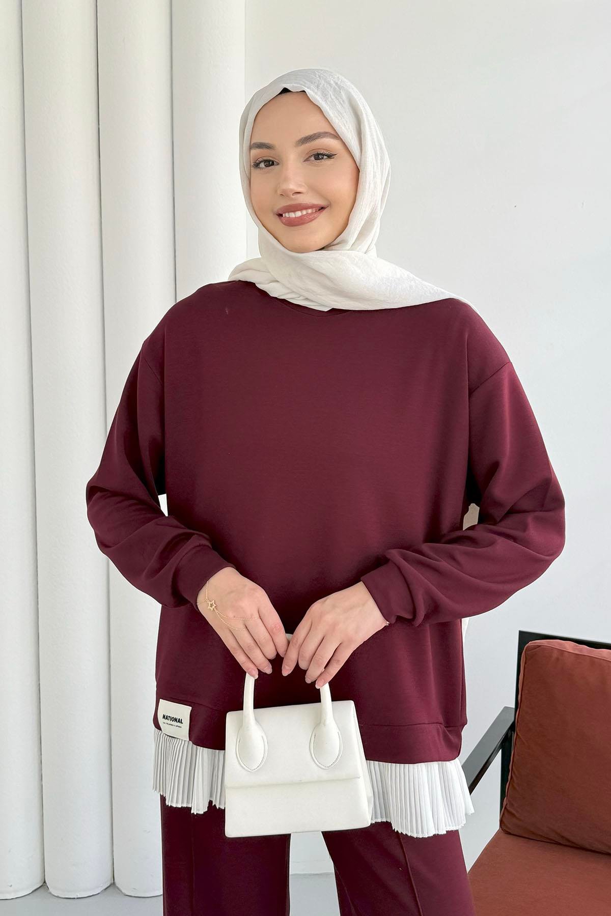 Loliy Oysho İkili Takım TKM100283 – Bordo - Görsel 2