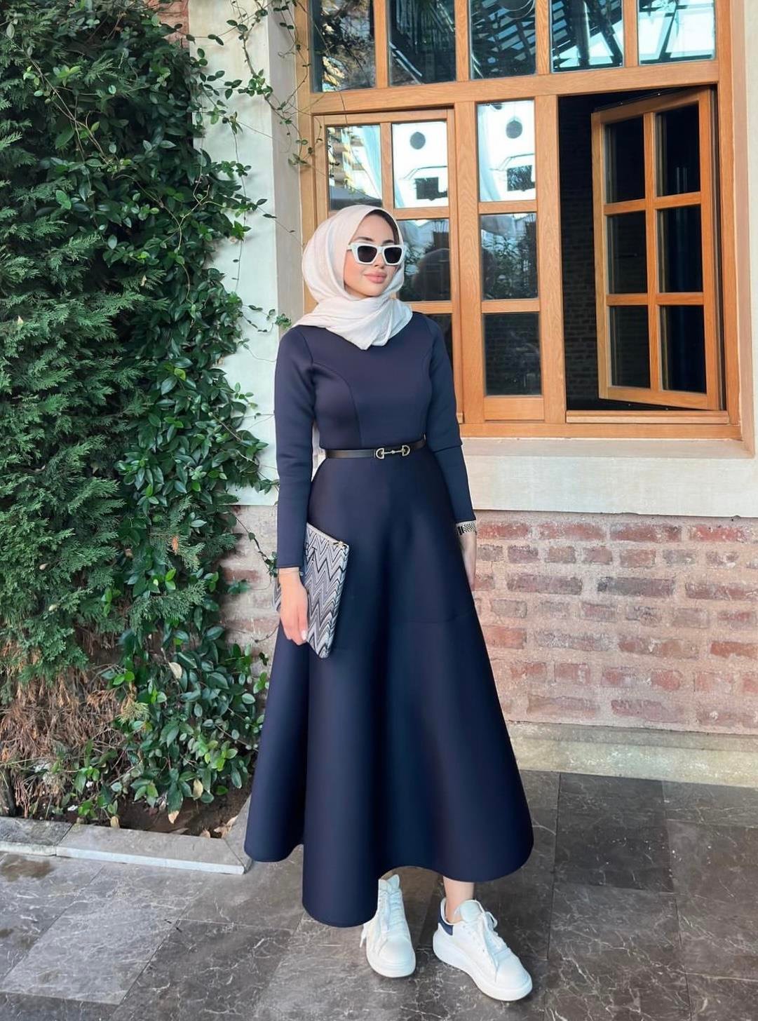 Puff Scuba Elbise ELB104434 - Lacivert