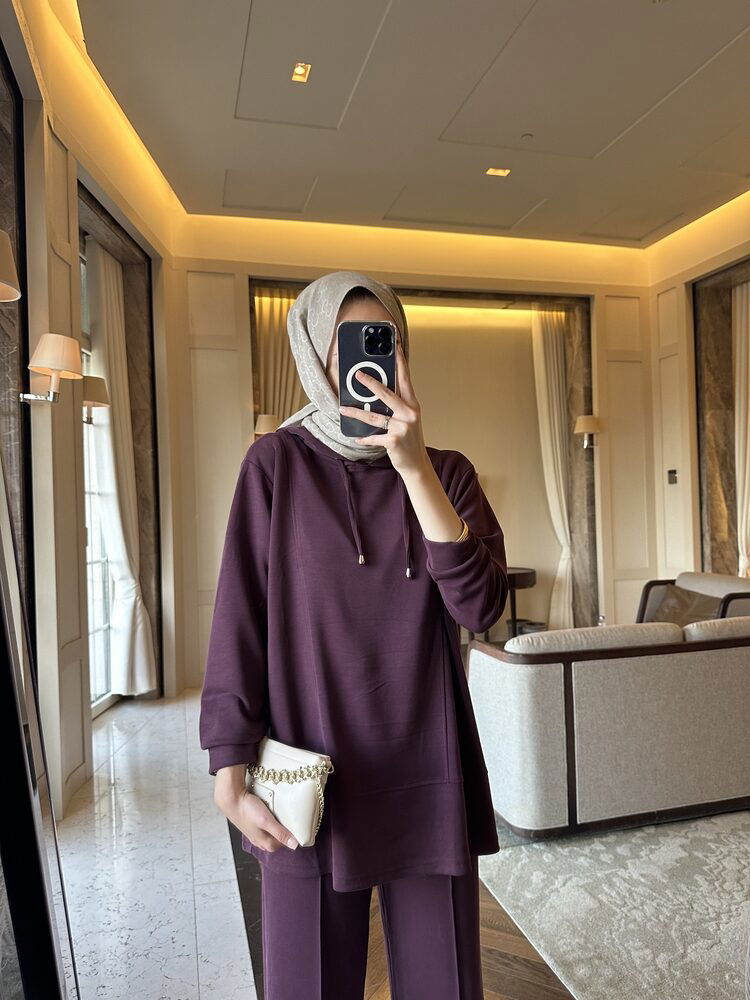 Premium Oysho Edoril İkili Takım TK100255 - Bordo - Görsel 2