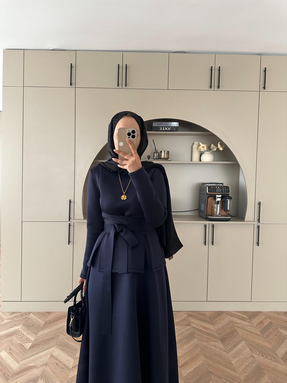 Esla Scuba Etekli Takım(ŞAL HEDİYE) TK100432 - Lacivert - Görsel 2