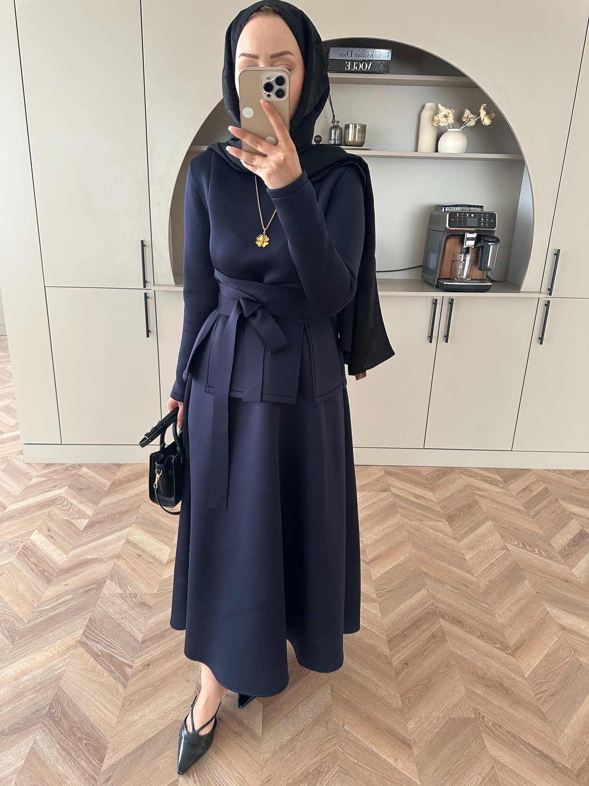 Esla Scuba Etekli Takım(ŞAL HEDİYE) TK100432 - Lacivert - Görsel 5