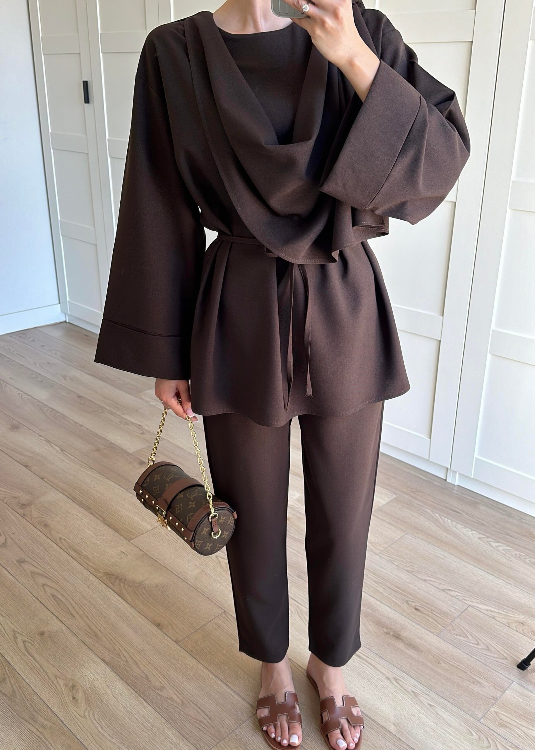 Pelerin İkili Takım TK100350 - Kahve - Görsel 2