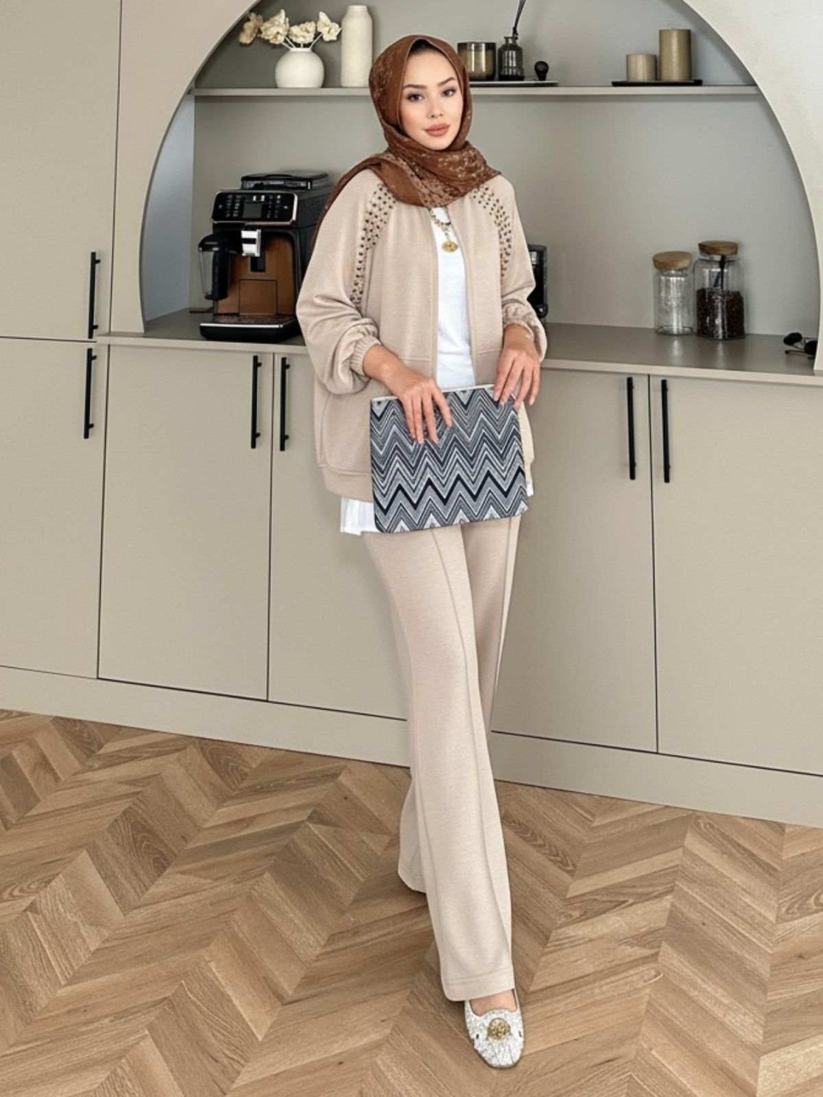 Kai Oysho Taşlı Bomber İkili Takım TK100247 - Taş