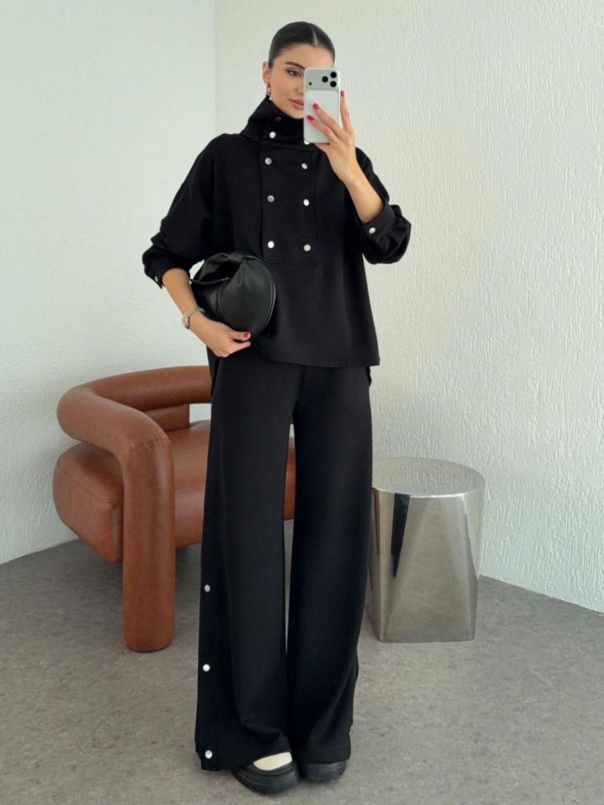 Zaina Oysh Çıtçıt Detay İkili Takım TKM100450 – Siyah