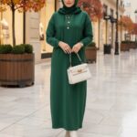 Monella Trend Kuşgözlü Elbise ELB100455  – Yeşil