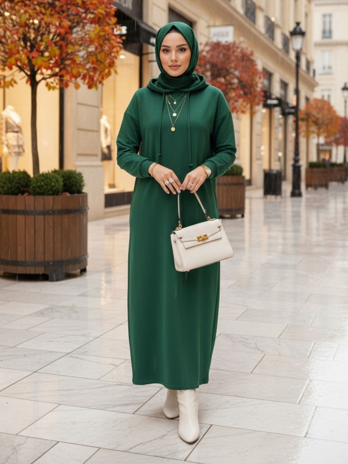 Monella Trend Kuşgözlü Elbise ELB100455  – Yeşil