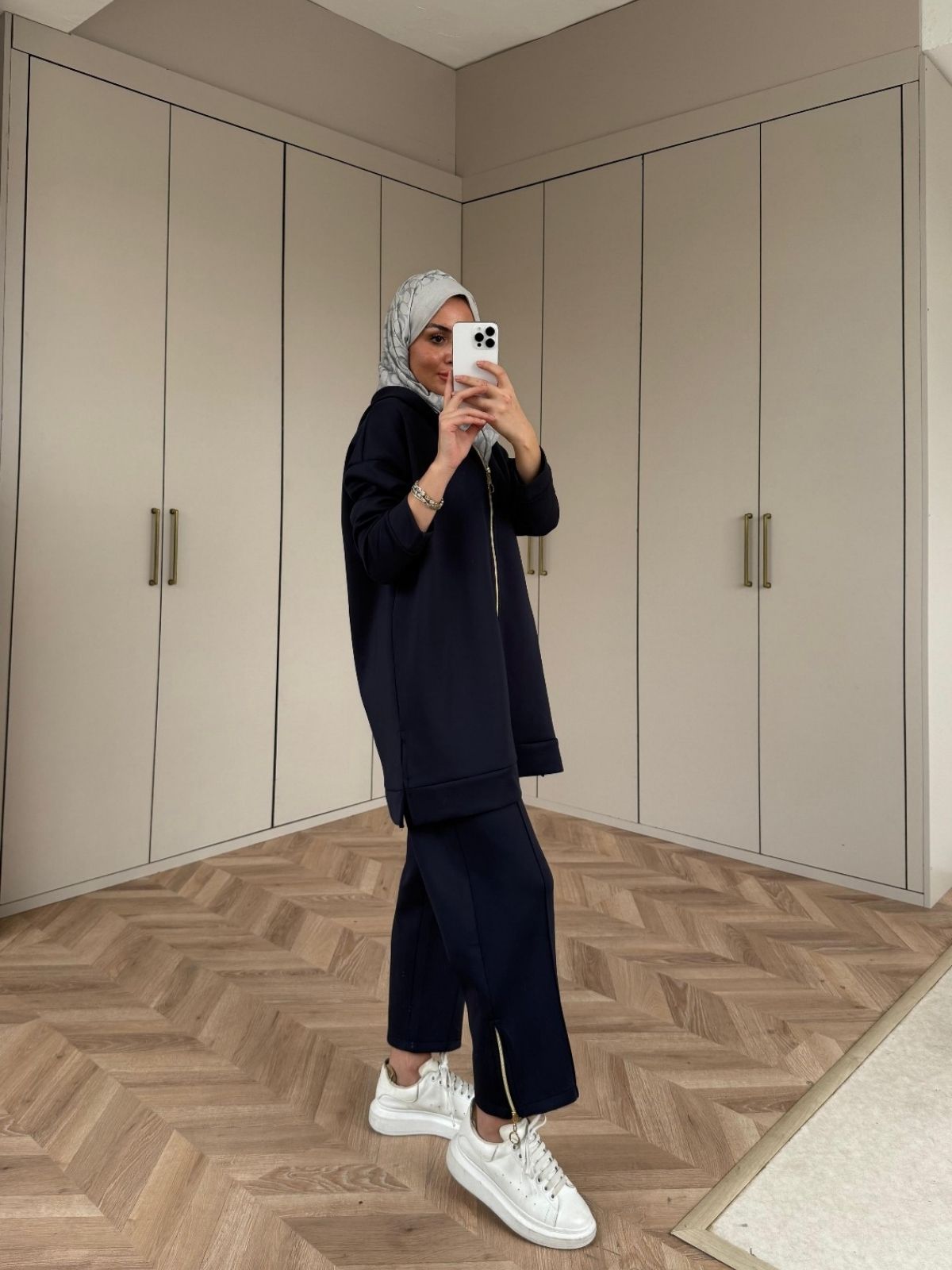 Premium Fermuar Detay Basic İkili Takım TK100430 – Siyah - Görsel 2