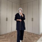 Premium Fermuar Detay Basic İkili Takım TK100430 – Siyah