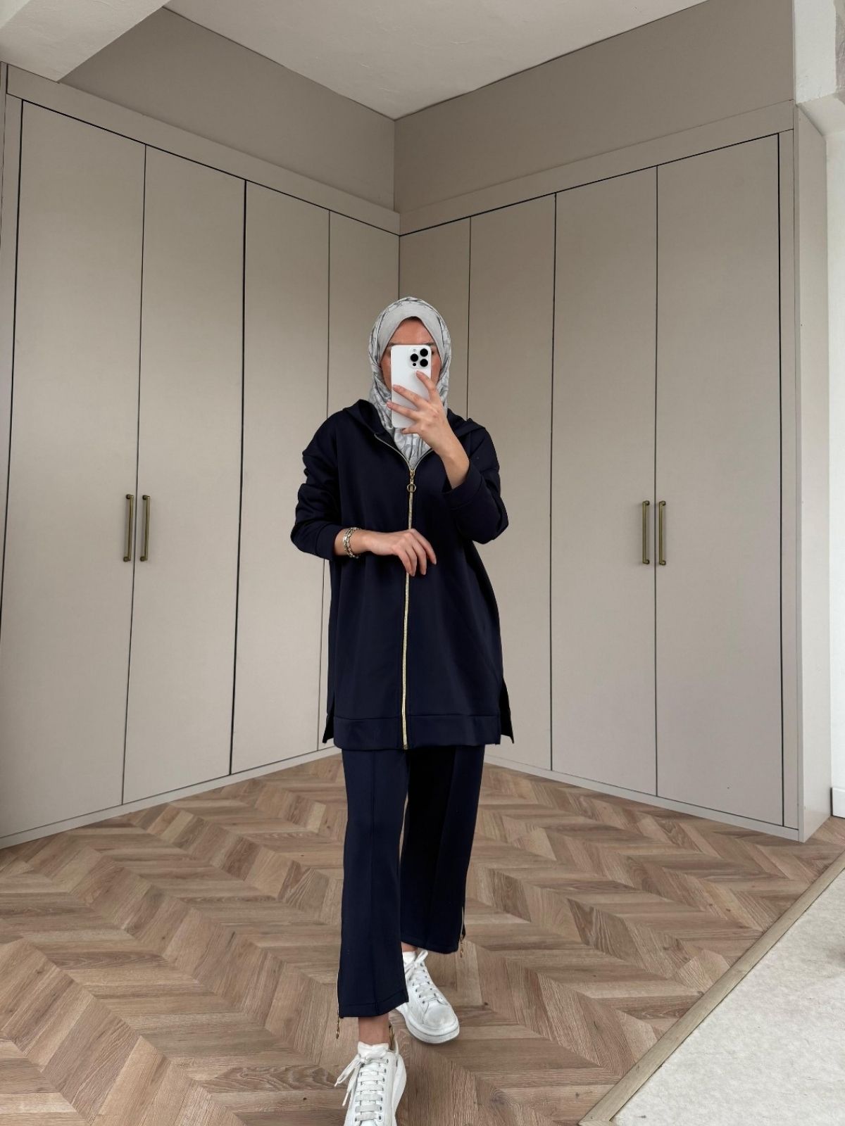 Premium Fermuar Detay Basic İkili Takım TK100430 – Siyah