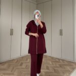 Premium Fermuar Detay Basic İkili Takım TK100430 – Bordo