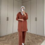 Premium Fermuar Detay Basic İkili Takım TK100430 – Kiremit