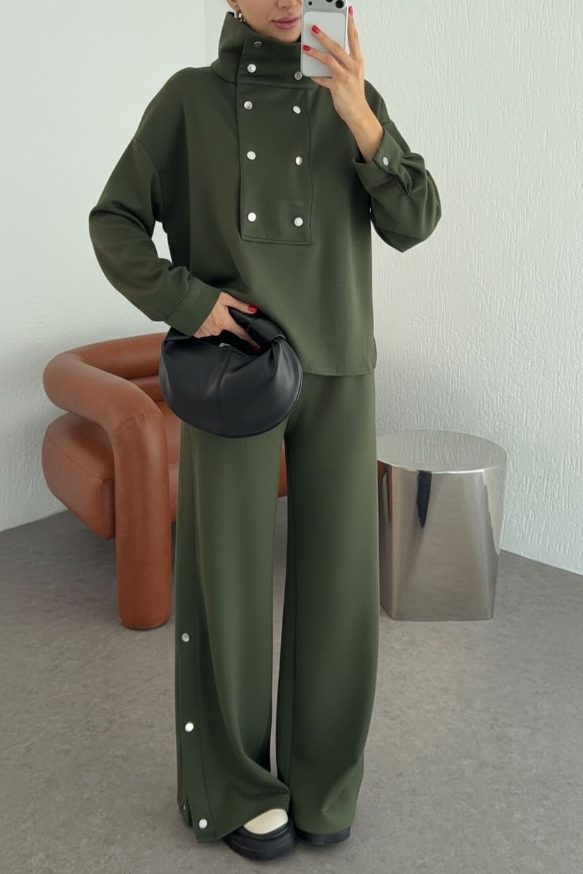 Zaina Oysh Çıtçıt Detay İkili Takım TKM100450 – Haki