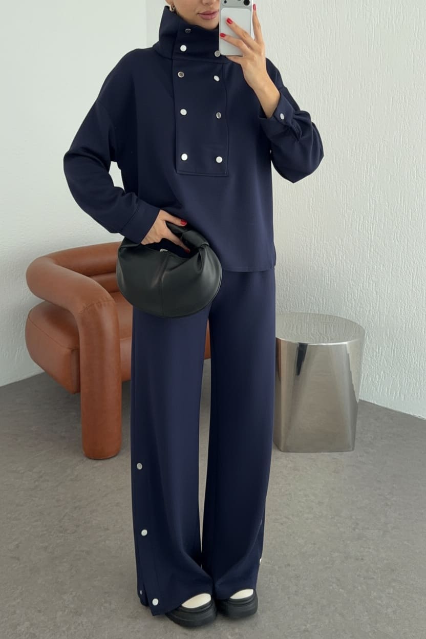 Zaina Oysh Çıtçıt Detay İkili Takım TKM100450 – Lacivert